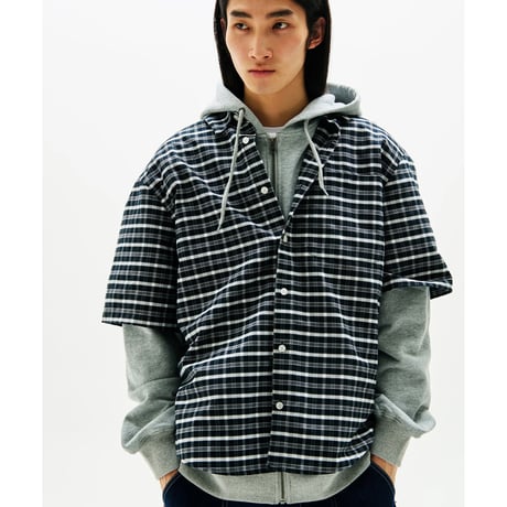 FIRST DOWN USA | S/S CHECK SHIRT (Black)