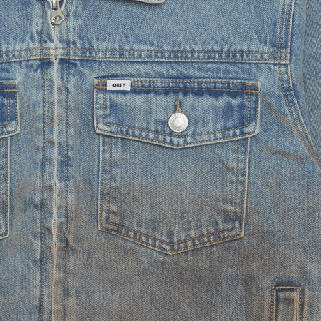 OBEY | OBEY BASE TRUCKER JACKET(HEAVY VINTAGE LIGHT INDIGO)