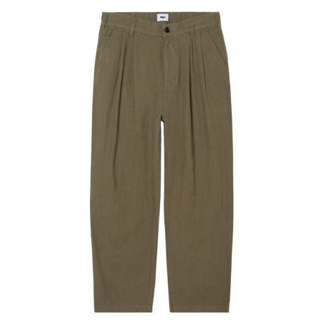 OBEY | FOSTER PLEATED LINEN PANT(SMOKEY OLIVE)