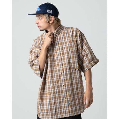 FLATLUX | Grand Blue Shirt(milktea plaid)