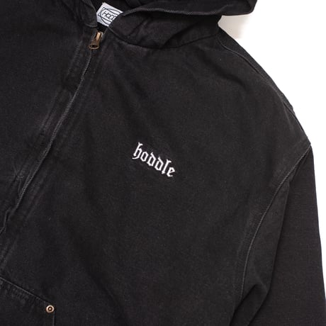 HODDLE | HOODED QUILTED DENIM JACKET (BLACK)