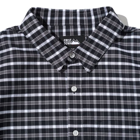 FIRST DOWN USA | S/S CHECK SHIRT (Black)