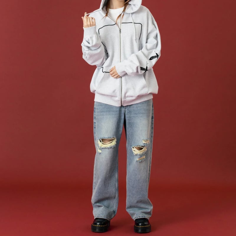 XLARGE | SPEED ZIP UP HOODED SWEATSHIRT(ASH) |