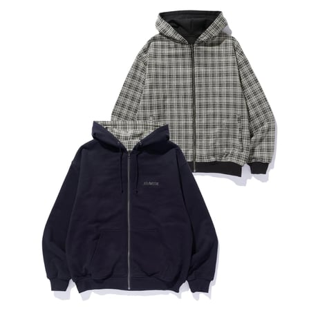 XLARGE | REVERSIBLE ZIP UP HOODED SWEATSHIRT(BLACK)