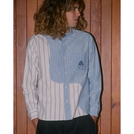 BRAIN DEAD | Brooks Brothers CALIFORNIA ORGANIC PANEL OXFORD BUTTON UP(LIGHT BLUE)