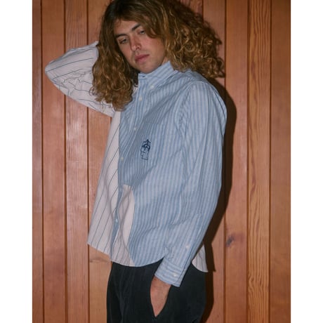 BRAIN DEAD | Brooks Brothers CALIFORNIA ORGANIC PANEL OXFORD BUTTON UP(LIGHT BLUE)