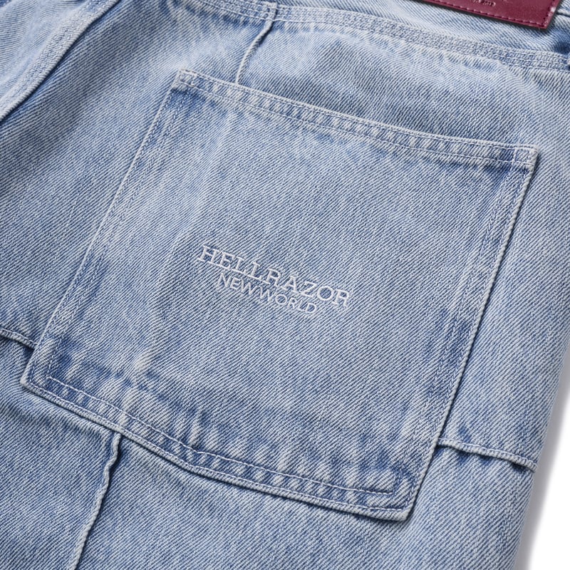 HELLRAZOR / BLOCK BAGGIE DENIM PANTS (LIGHT IND
