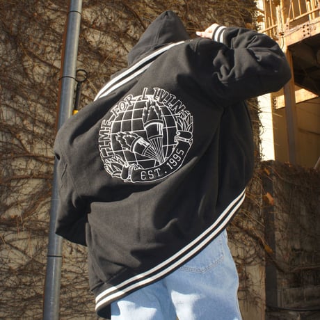 Time For Livin′ / "GIVE ME FIVE!" MELTON STADIUM JACKET (BLACK)