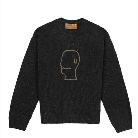 BRAIN DEAD | LOGOHEAD ALPACA CREWNECK SWEATER(CHARCOAL)