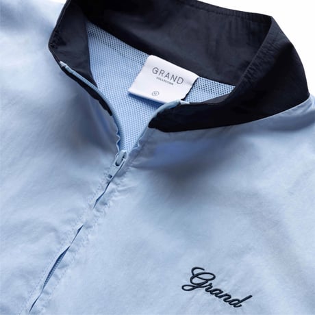 GRAND COLLECTION / COTTON/NYLON TRACK JACKET (POWDER BLUE/NAVY)