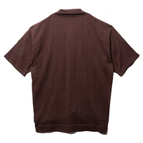 HELLRAZOR / CROSS KNIT SHIRT (BROWN)