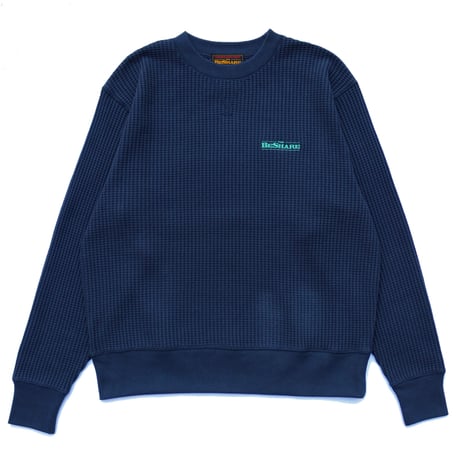 BE-SHARE | Store Logo L/S Thermal Tee (NAVY)