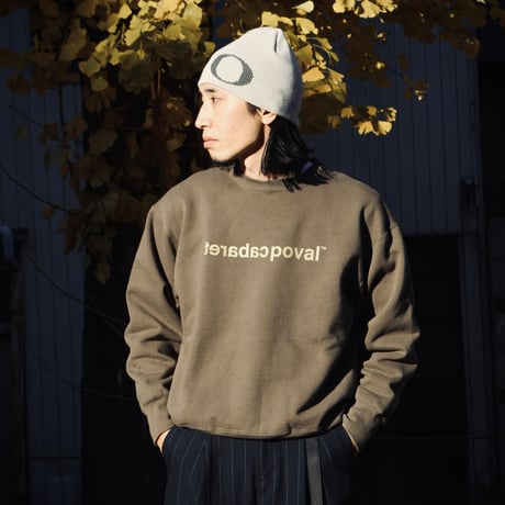 CABARET POVAL | Original Logo Crewneck(Olive Drab)