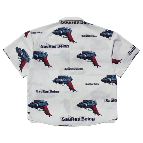 Sauras Being |  S/S ALOHA SHIRTS / PISTOL (Cream)