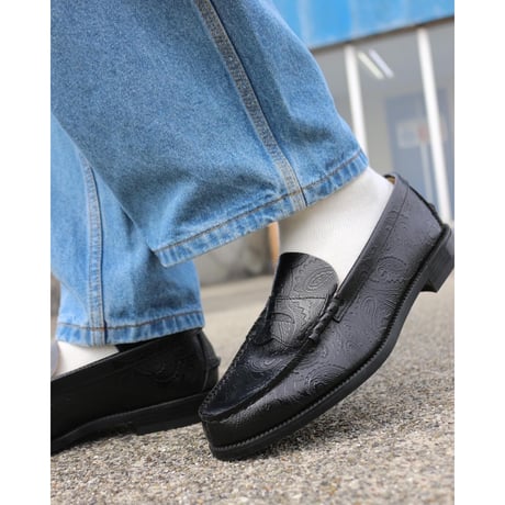 The Kenford Fineshoes | EMBOSSED LOAFERS(BLACK PAISLEY/Man)