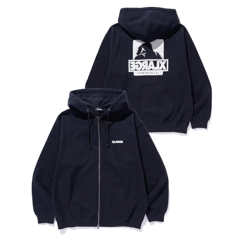 XLARGE | BACKSIDE OG W-ZIP HOODED SWEAT SHIRT(B