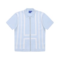 HELAS | ALDO KNIT FULL ZIP POLO "BLUE"