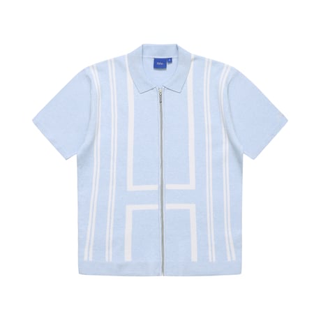 HELAS | ALDO KNIT FULL ZIP POLO "BLUE"