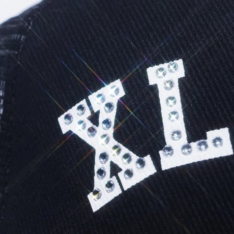 XLARGE | RHINESTONE LOGO MESH CAP (BLACK)