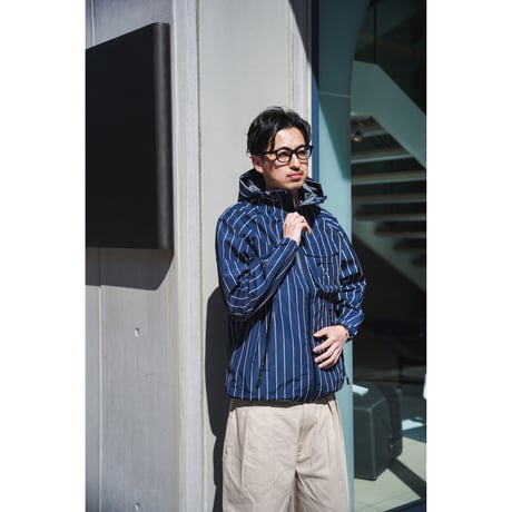 POP TRADING COMPANY / Pinstripe Oracle Jacket (Navy/White)