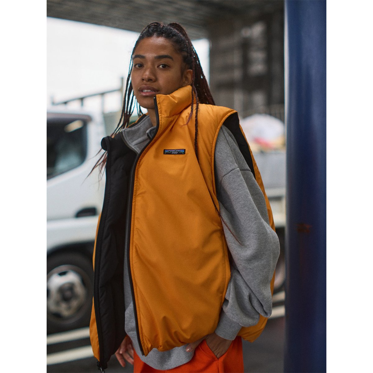 SEDAN ALL-PURPOSE|Reversible Down Vest(Black x SEDAN ALL-PURPOSE|Reversible Down Vest(Black x
