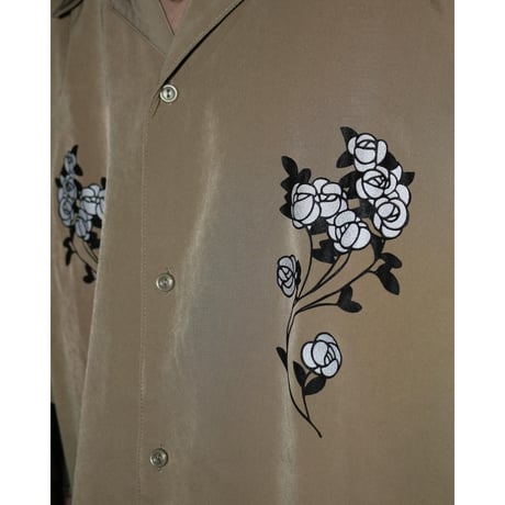 BE-SHARE | Reflect Flower S/S shirts(BEIGE)