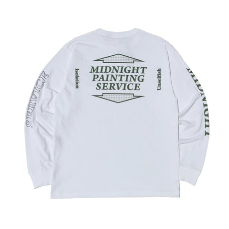 MIDNIGHT PAINTING SERVICE| MPS Logo L/S Tee (White)