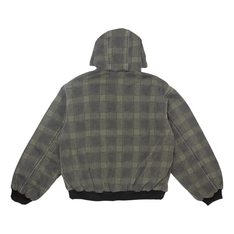 HODDLE | HOODED QUILTED DENIM JACKET (PLAID)