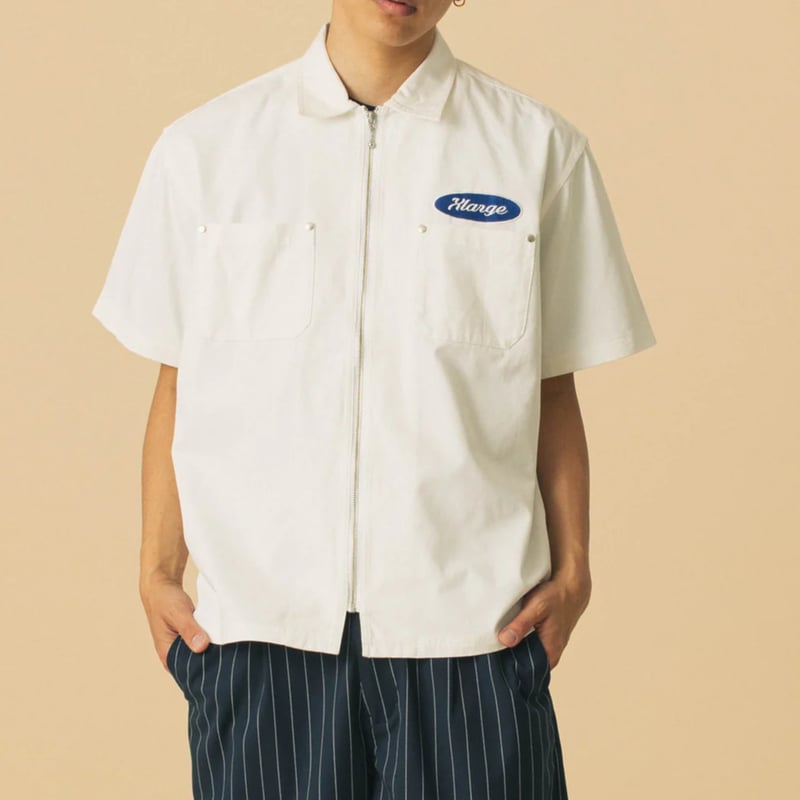 XLARGE | ZIP UP S/S WORK SHIRT(WHITE) | T.F.L o XLARGE | ZIP UP S/S WORK SHIRT(WHITE) | T.F.L o