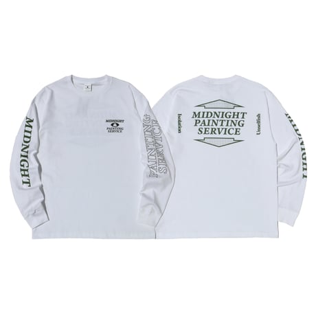 MIDNIGHT PAINTING SERVICE| MPS Logo L/S Tee (White)