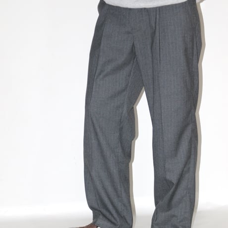 BE-SHARE |Stripe Holiday slacks(Grey)