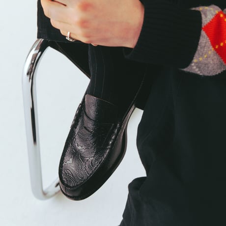 The Kenford Fineshoes | EMBOSSED LOAFERS(BLACK PAISLEY/Man)