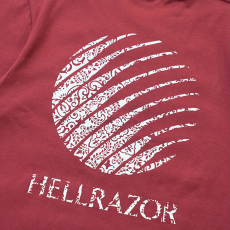 HELLRAZOR / LEAF PAISLEY LOGO SHIRT (BURGUNDY)