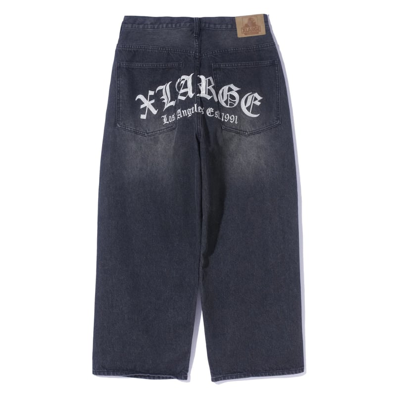 XLARGE | OLD ENGLISH BAGGY DENIM PANTS (BLACK) XLARGE | OLD ENGLISH BAGGY DENIM PANTS (BLACK)