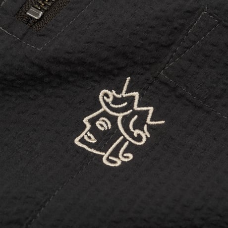 VICTORIA HK / SEERSUCKER QUARTER ZIP SHIRT(BLACK)