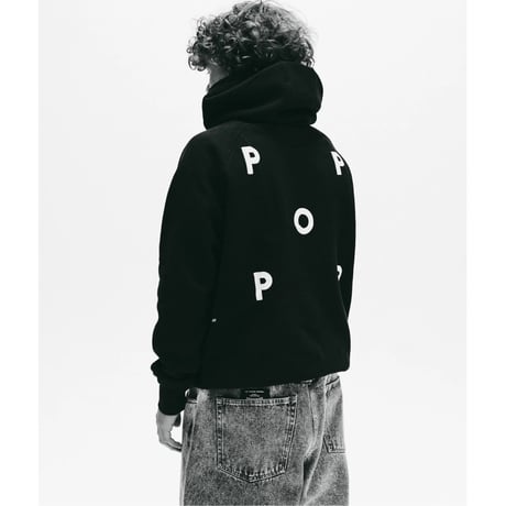 POP TRADING COMPANY / LOGO HOODED SWEAT (BLACK)