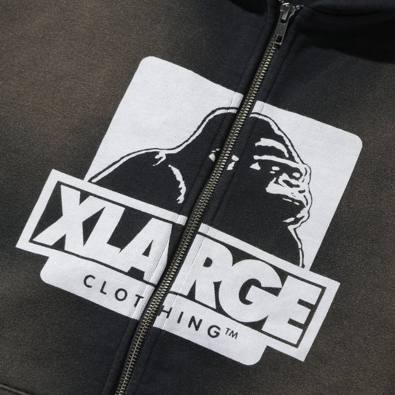 JBOY16ページ XLARGE | DISCHARGE PRINTED OG ZIP HOODED SWEATS
