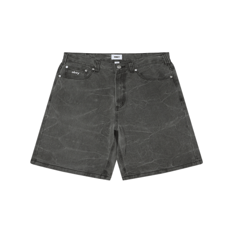 OBEY | BIGWIG BAGGY DENIM SHORT(BLACK WRINKLE WASH)