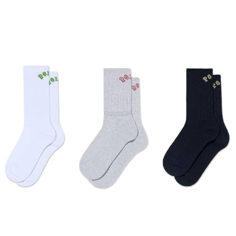 POLAR SKATE CO. / Large Rib Socks - College (3 Color)