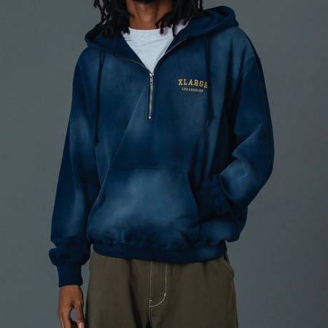 XLARGE | HALF ZIP UP HOODED SWEATSHIRT(NAVY)