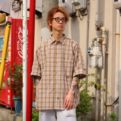 FLATLUX | Grand Blue Shirt(milktea plaid)