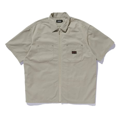 XLARGE | ZIP UP S/S WORK SHIRT(KHAKI)