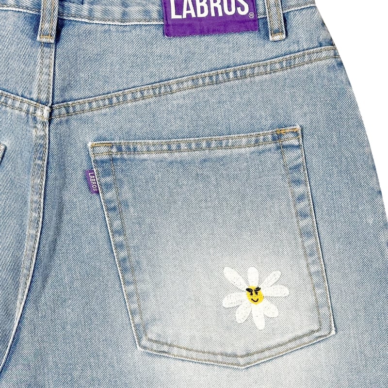 LABROS / Smart Daisy Cat Brush Baggy Jeans (Lig LABROS / Smart Daisy Cat Brush Baggy Jeans (Lig