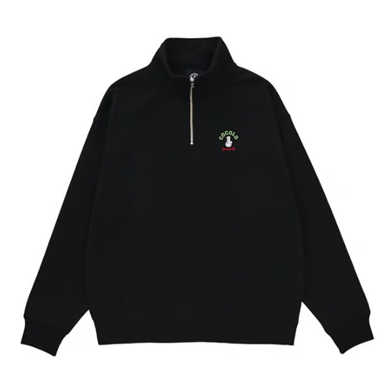 COCOLO BLAND / EMBROIDERY BONG HALF ZIP SWEAT (...