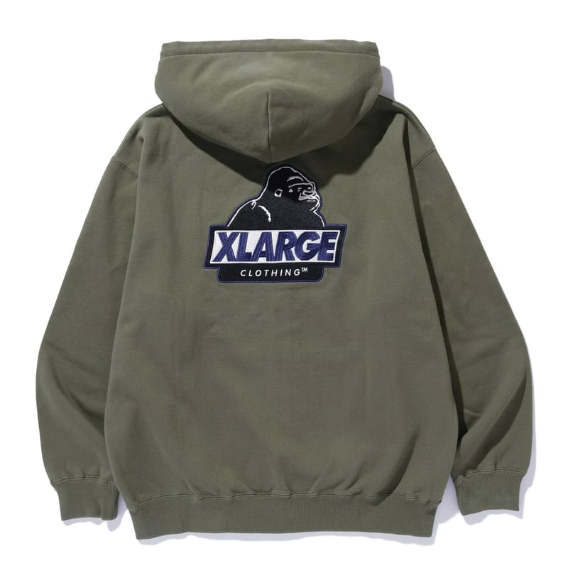 XLARGE×Lee フード付きジャンパー DON'T FRONT グレー ストーングレー□0613_L ヴィンテージストレッチフードパーカー