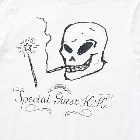 SPECIAL GUEST K.K.| A Smoking Skeleton Tee(White)