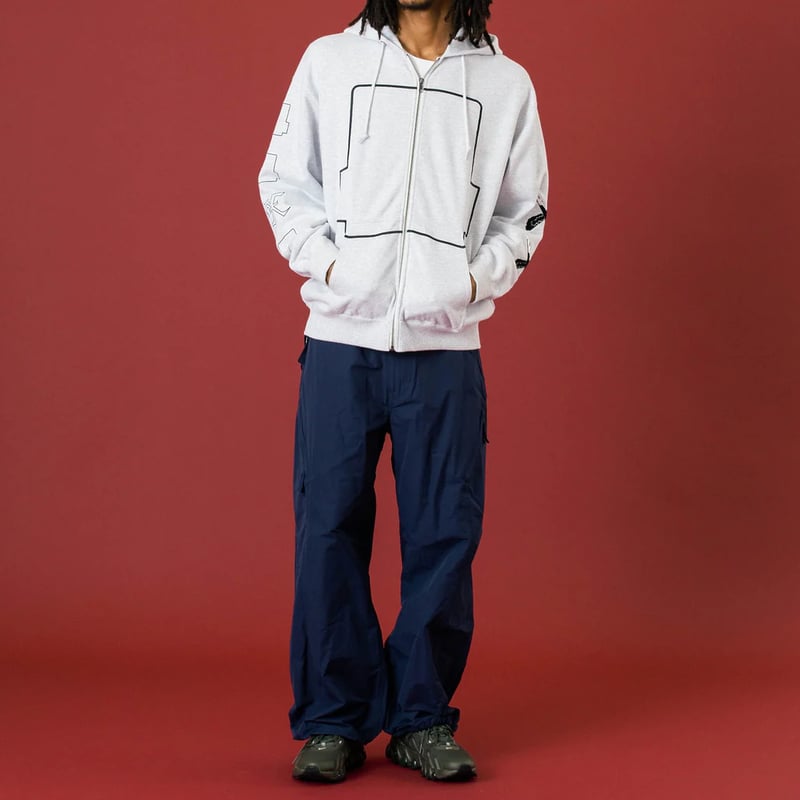 XLARGE | SPEED ZIP UP HOODED SWEATSHIRT(ASH) |