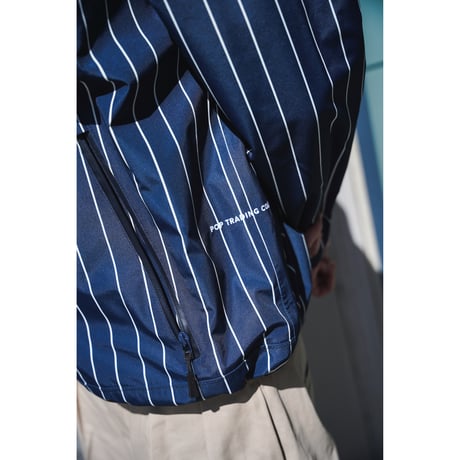 POP TRADING COMPANY / Pinstripe Oracle Jacket (Navy/White)