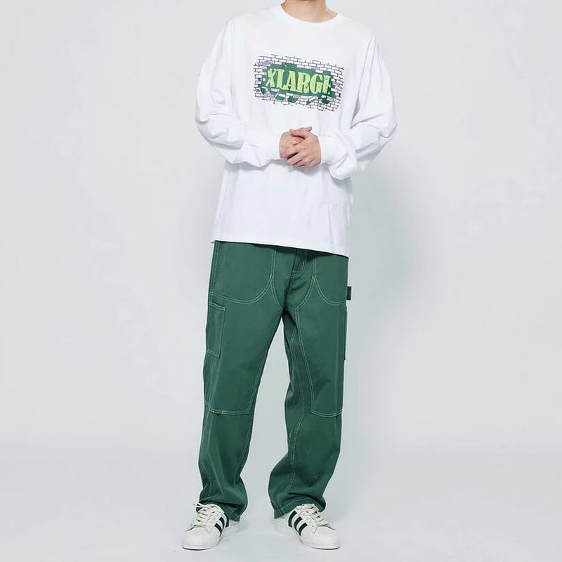 XLARGE | CONTRAST STITCH PAINTER PANTS (GREEN)