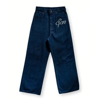 SON OF THE CHEESE | EMBROIDERED WIDE DENIM PANTS(DARK)